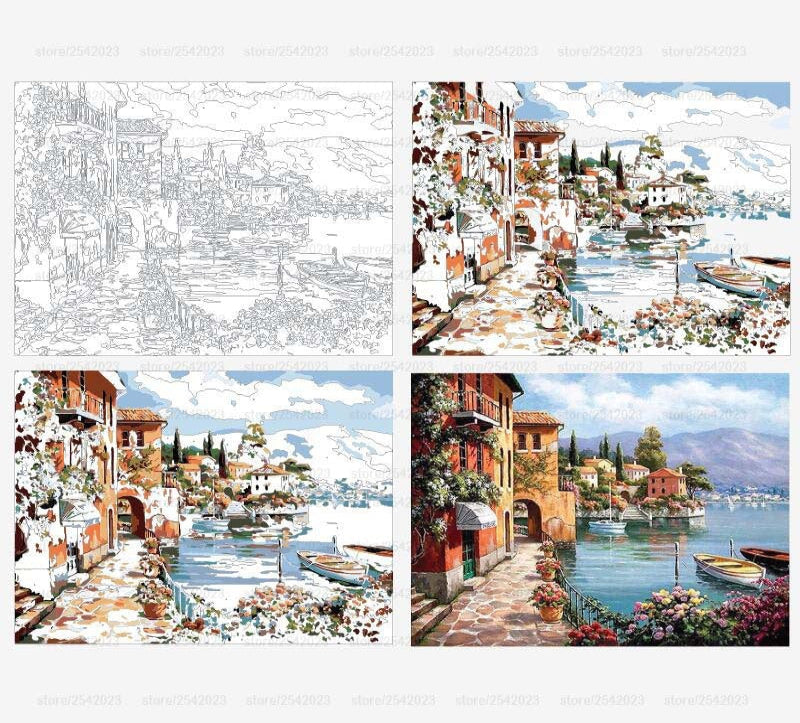 DIY Harbor Oil Painting Kit